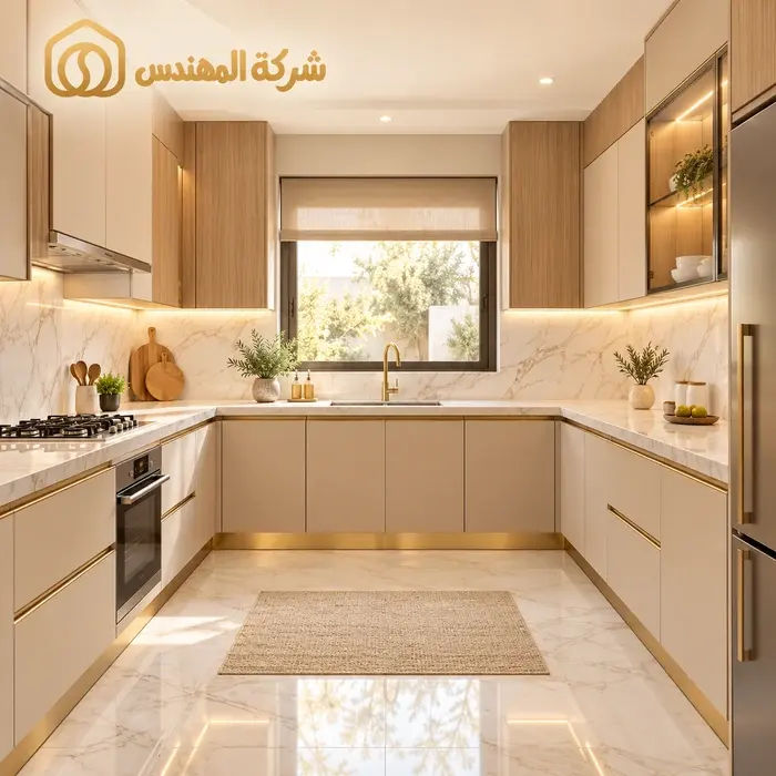 تفصيل مطبخ ألمنيوم حرف U بالرياض