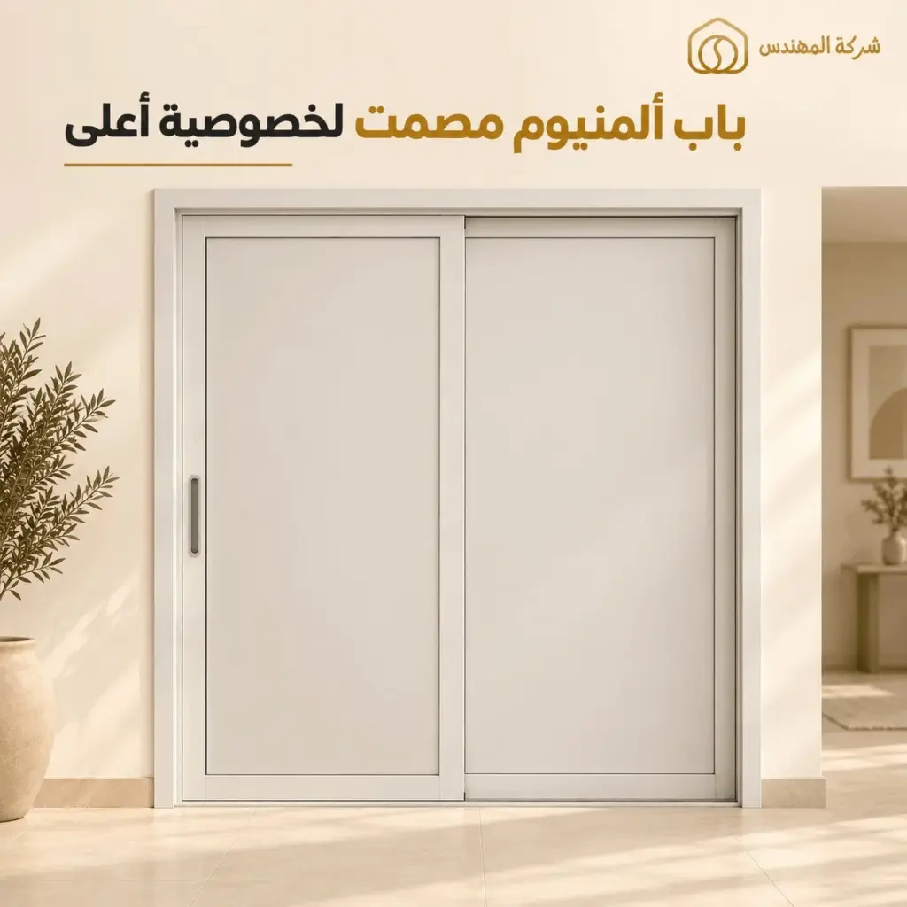 تفصيل باب سحاب ألمنيوم بالرياض | سعر ابواب المنيوم سحاب 2026 4 باب ألمنيوم مصمت بالرياض لخصوصية أعلى