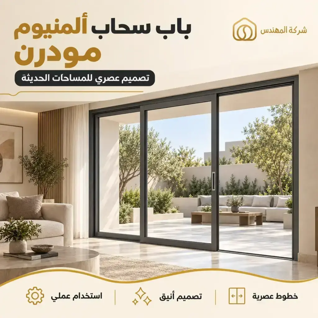 تفصيل باب سحاب ألمنيوم بالرياض | سعر ابواب المنيوم سحاب 2026 8 باب سحاب المنيوم وخطوط مودرن بالرياض
