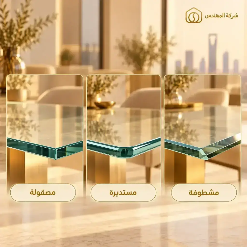 تفصيل زجاج طاولات بالرياض - معلم تفصيل قزاز طاولات 2 تشطيب حواف زجاج الطاولات بالرياض