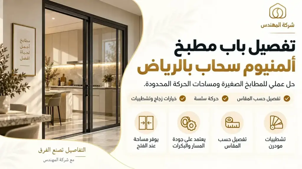 تفصيل وتركيب ابواب المنيوم الرياض 2026 | أسعار تفصيل أبواب المنيوم 16 باب مطبخ ألمنيوم سحاب مودرن مفصل حسب المقاس بالرياض
