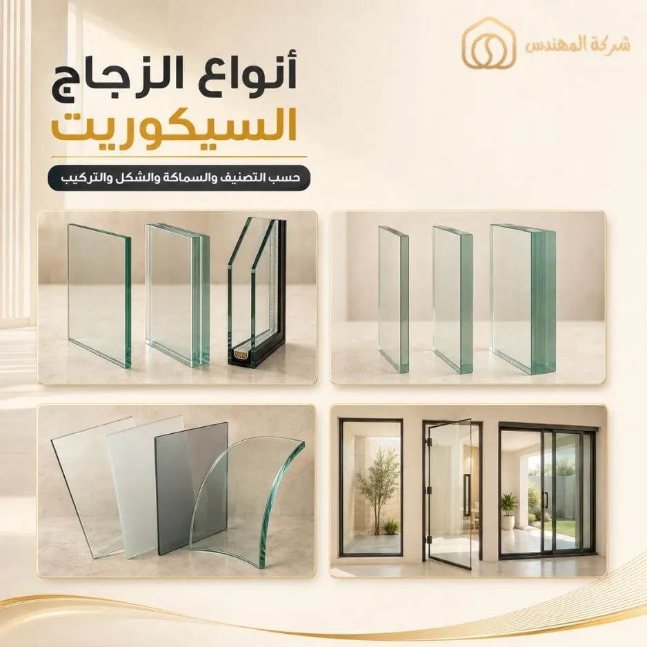 أنواع الزجاج السيكوريت بالرياض