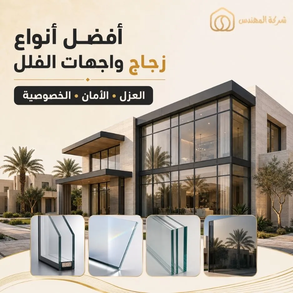 أفضل أنواع زجاج واجهات الفلل في الرياض: مقارنة عملية قبل الاختيار مع أحدث الأسعار 2026 2 أفضل أنواع زجاج واجهات الفلل بالرياض