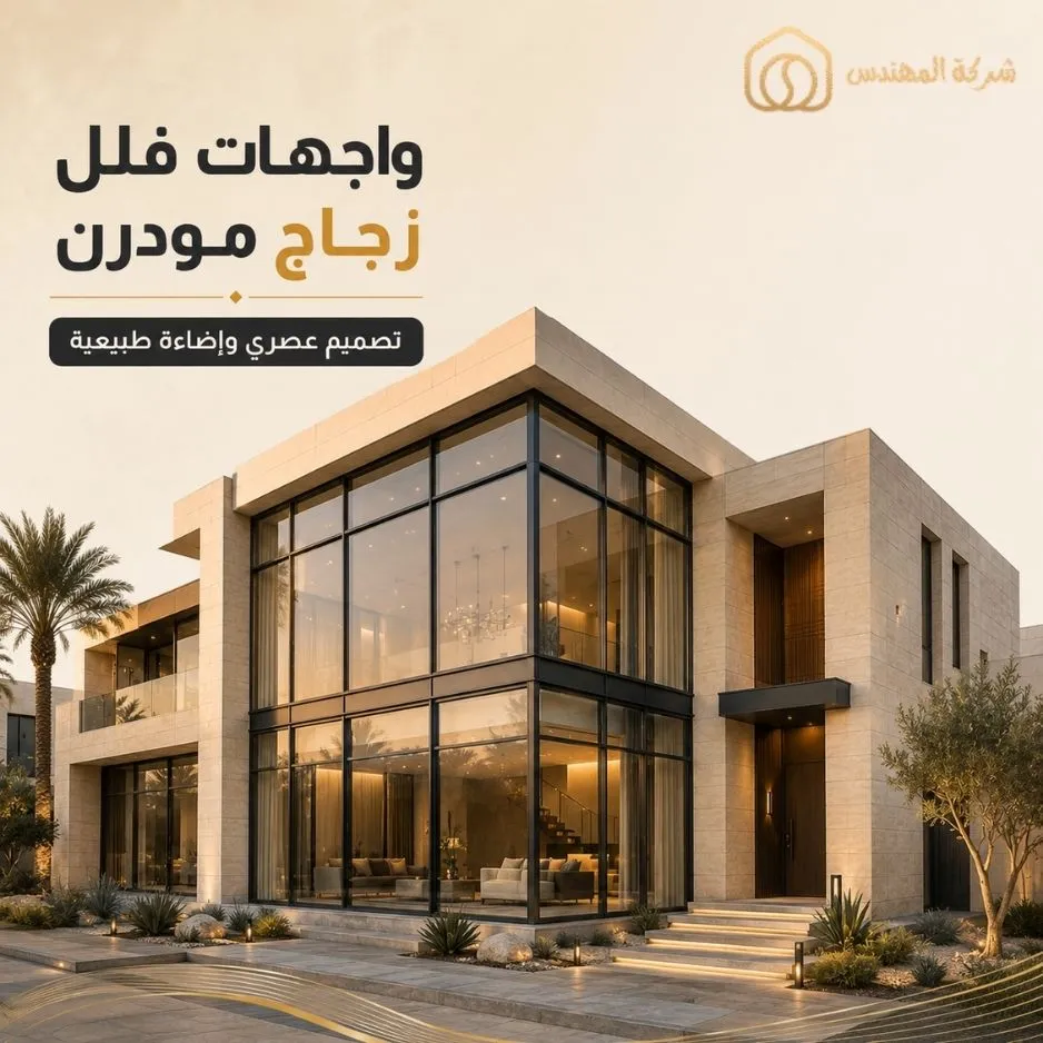 أفضل أنواع زجاج واجهات الفلل في الرياض: مقارنة عملية قبل الاختيار مع أحدث الأسعار 2026 4 واجهات فلل زجاج مودرن بالرياض مع شركة المهندس