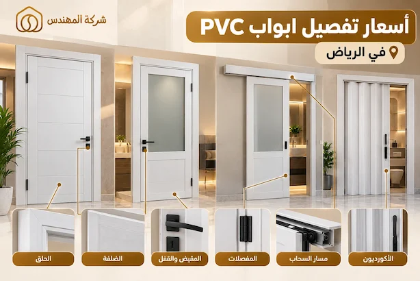 اسعار ابواب pvc الرياض 2026 حسب النوع والمواصفات 1 اسعار ابواب pvc الرياض - أنواع أبواب PVC وعوامل اختلاف أسعار التفصيل في الرياض