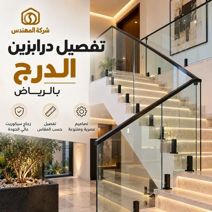 شركة تفصيل مطابخ المنيوم الرياض 6 تفصيل درابزين الدرج بالرياض