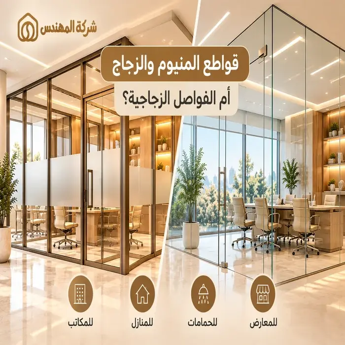 تفصيل قواطع المنيوم بالرياض