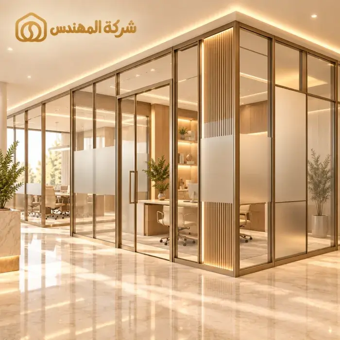 تفصيل قواطع المنيوم بالرياض للمكاتب والحمامات 6 تفصيل قواطع المنيوم بتصميم مخصص بالرياض