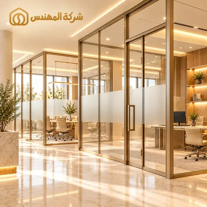 تفصيل قواطع المنيوم بالرياض للمكاتب والحمامات 3 تفصيل قواطع المنيوم مع الزجاج بالرياض