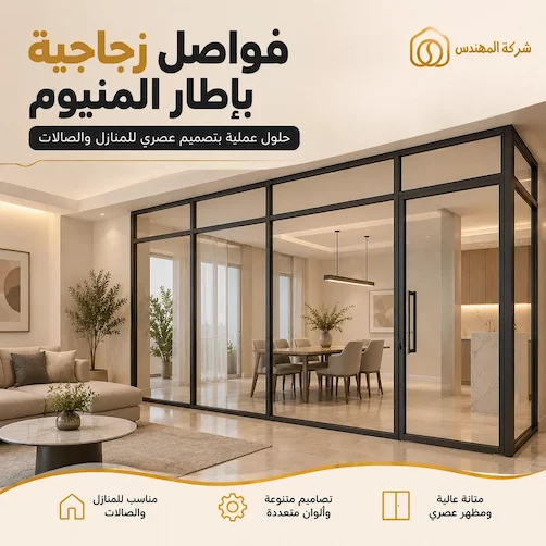 تفصيل قواطع زجاجية باطار بالرياض - بارتشن زجاج باطار بالرياض - حاجز زجاج باطار بالرياض